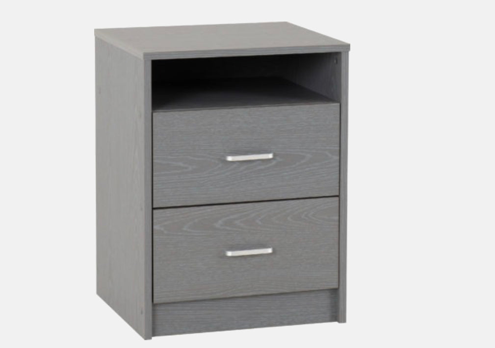 Felix Grey 2 Drawer Bedside