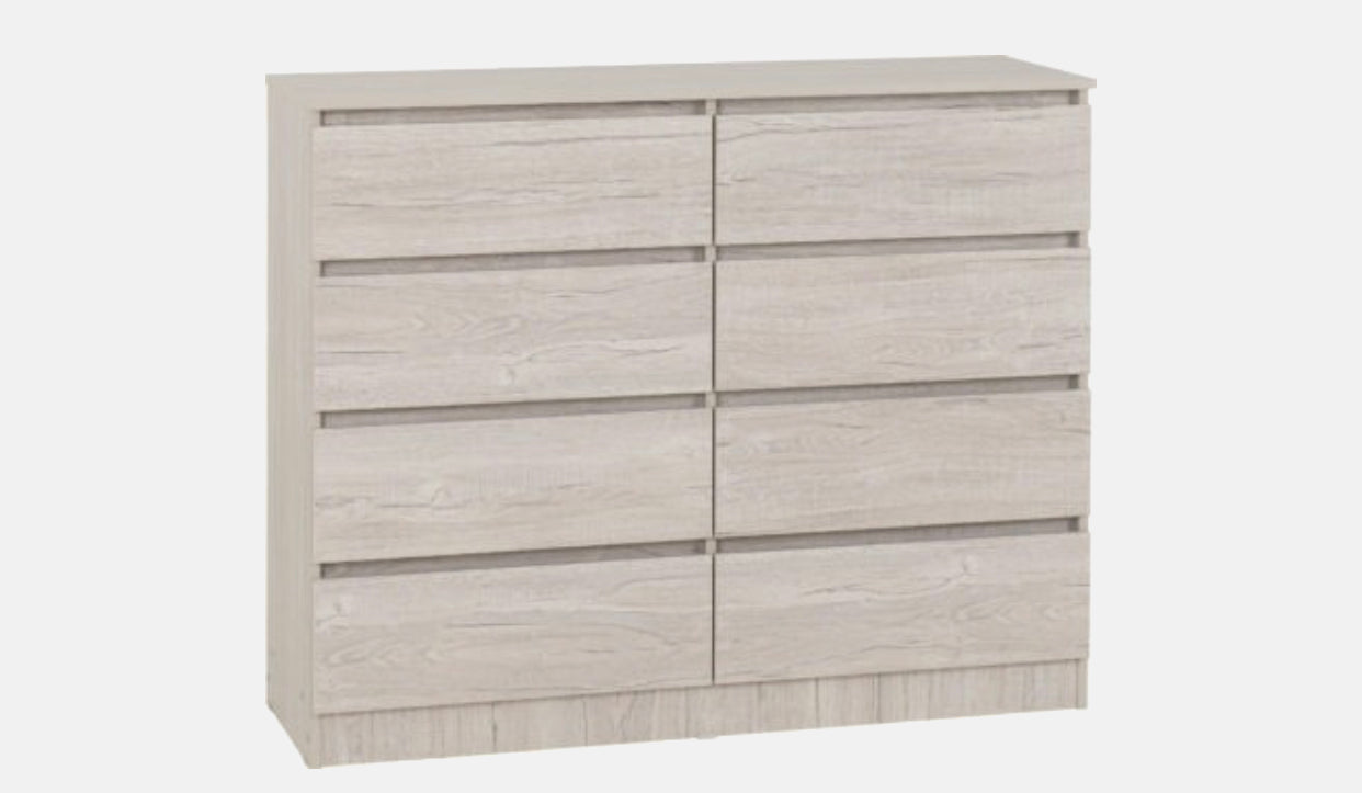 Malvern 8 Drawer Chest - Urban Snow