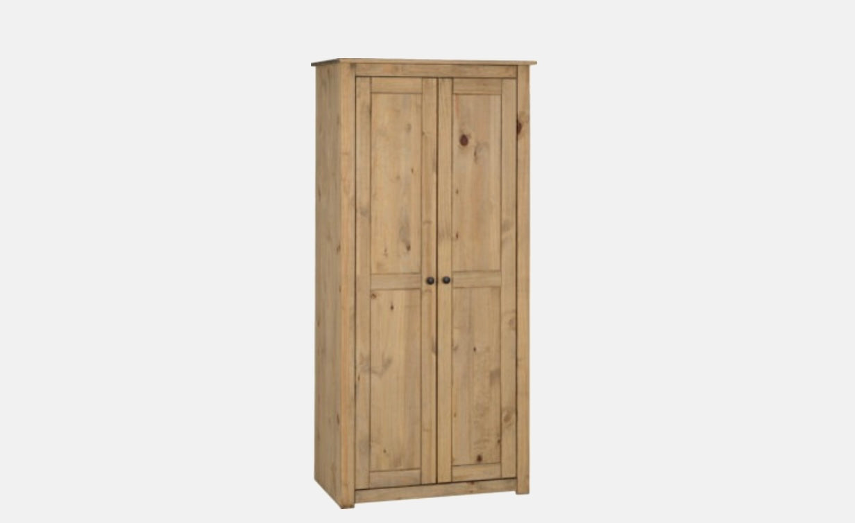 Panama 2 Door Wardrobe - Natural Wax