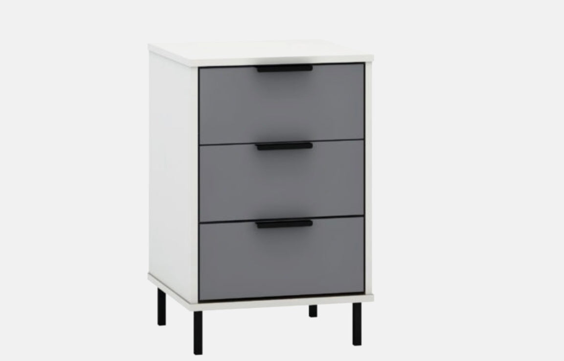 Madrid 3 Drawer Bedside