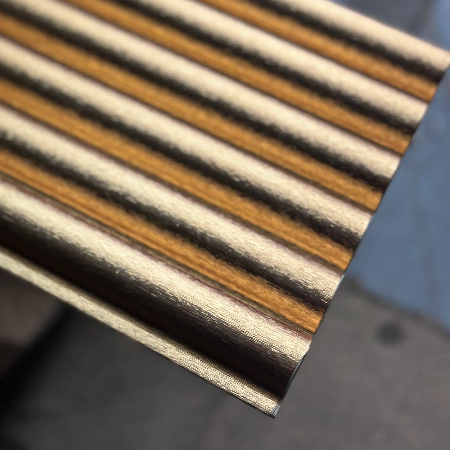 Wood Effect flutted Wall Panels Metallic Gold