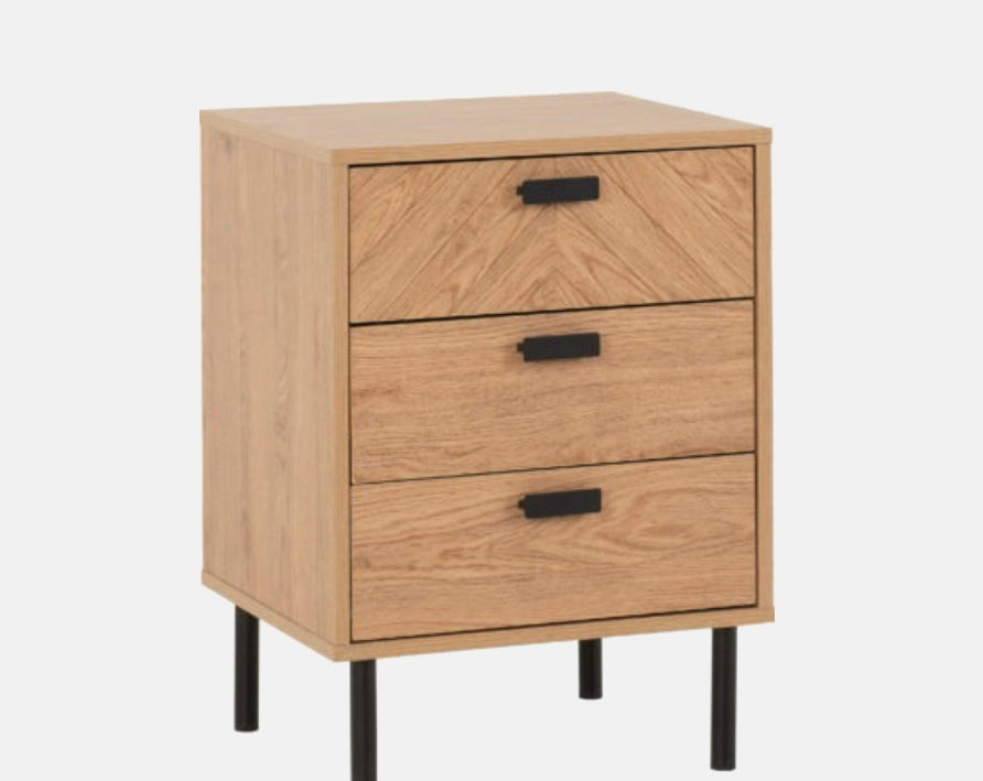 Leon 3 Drawer Bedside