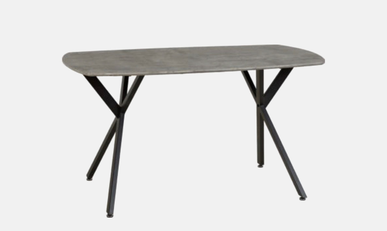 Athens Rectangular Concrete Dining Table & Avery Pink Chairs