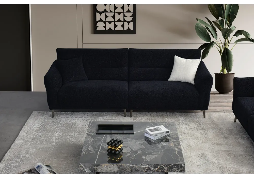 Albany Sofa Range 4 Seater - Black