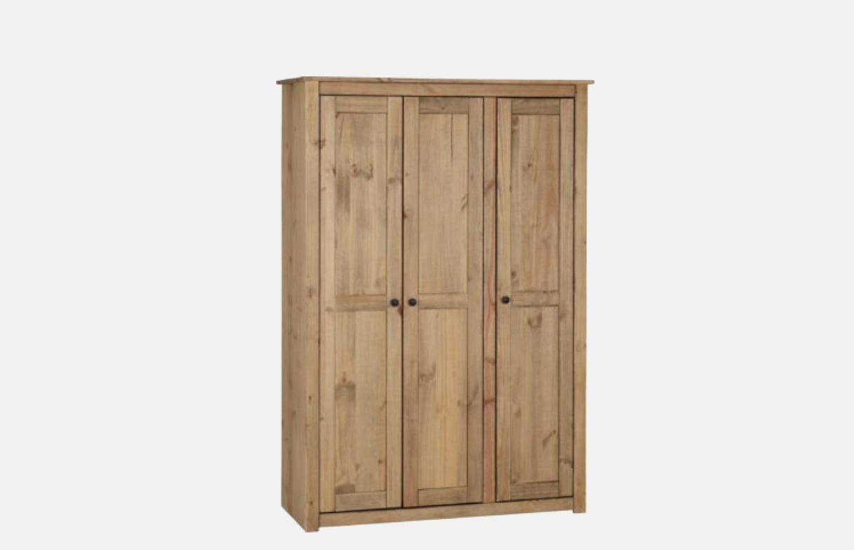 Panama 3 Door Wardrobe - Natural Wax