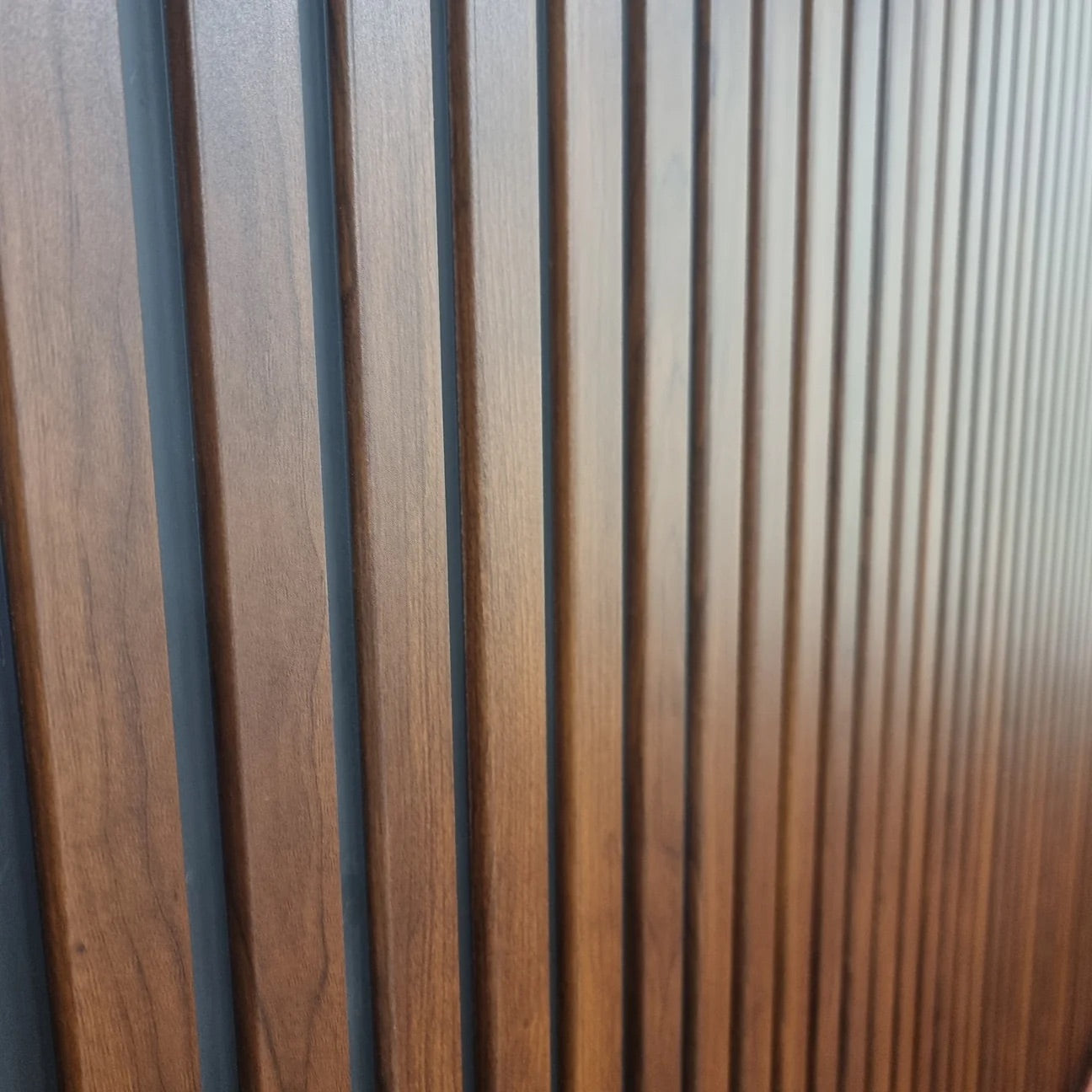 Wood Effect Slatted Wall Panels Dark Oak