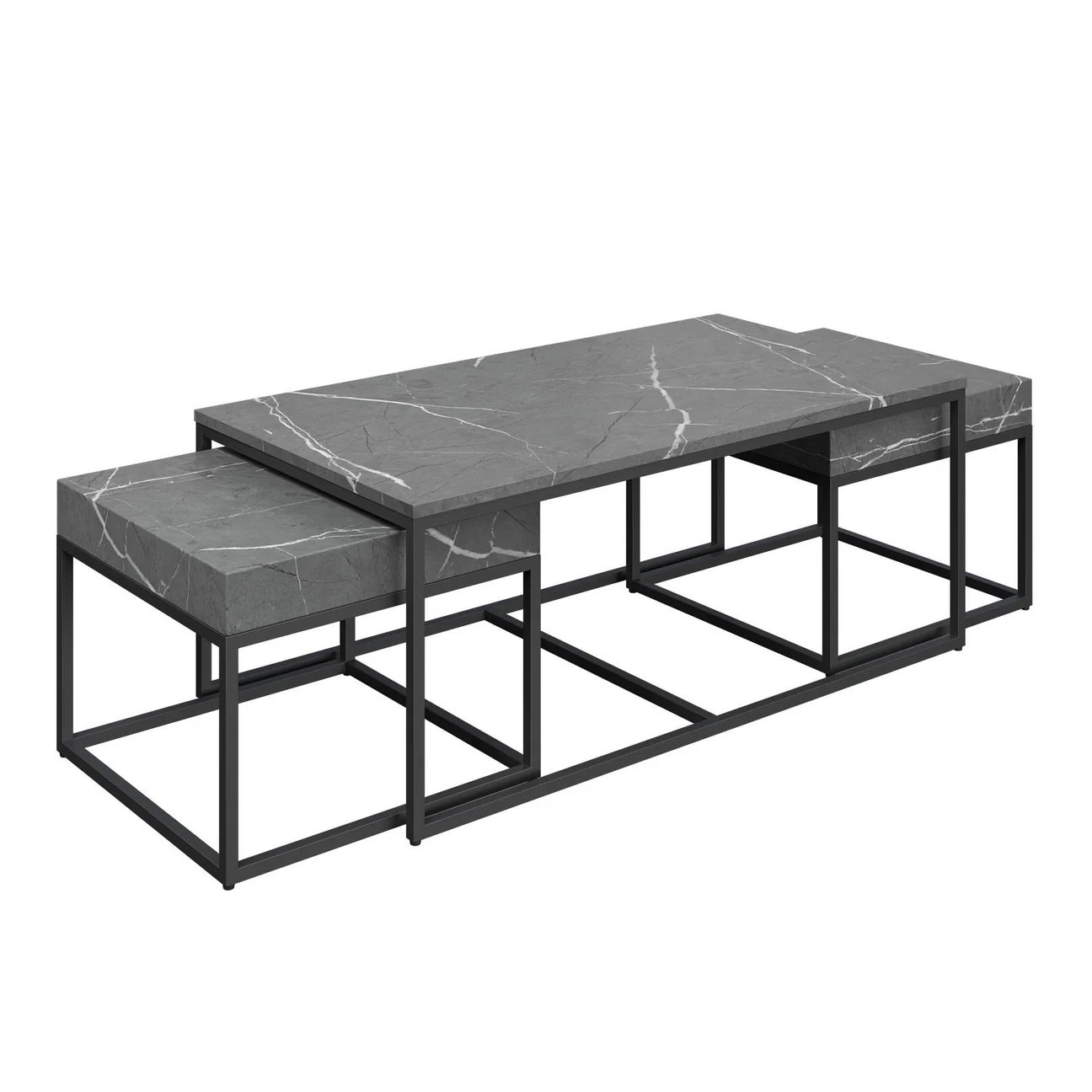 Delma Grand Grey Marble Effect Coffee Table Set