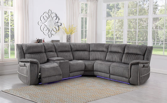 Cassa Fabric Electric Recliner Corner Sofa