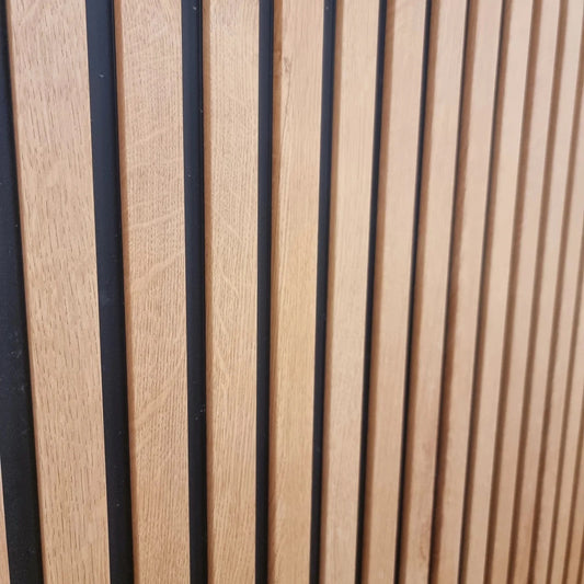 Wood Effect Slatted Wall Panels Light Oak