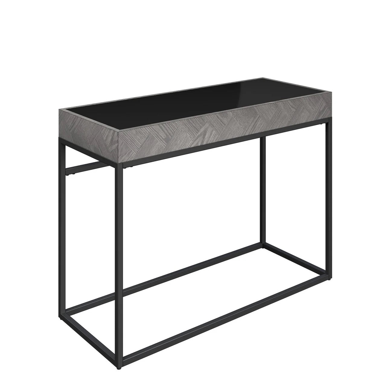 Ebony Black Glass Console Table