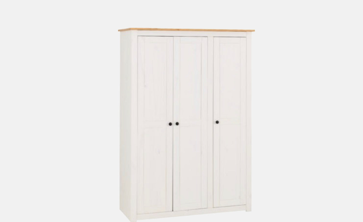 Panama 3 Door Wardrobe - White