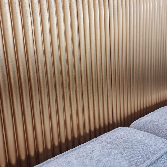 Wood Effect flutted Wall Panels Metallic Gold