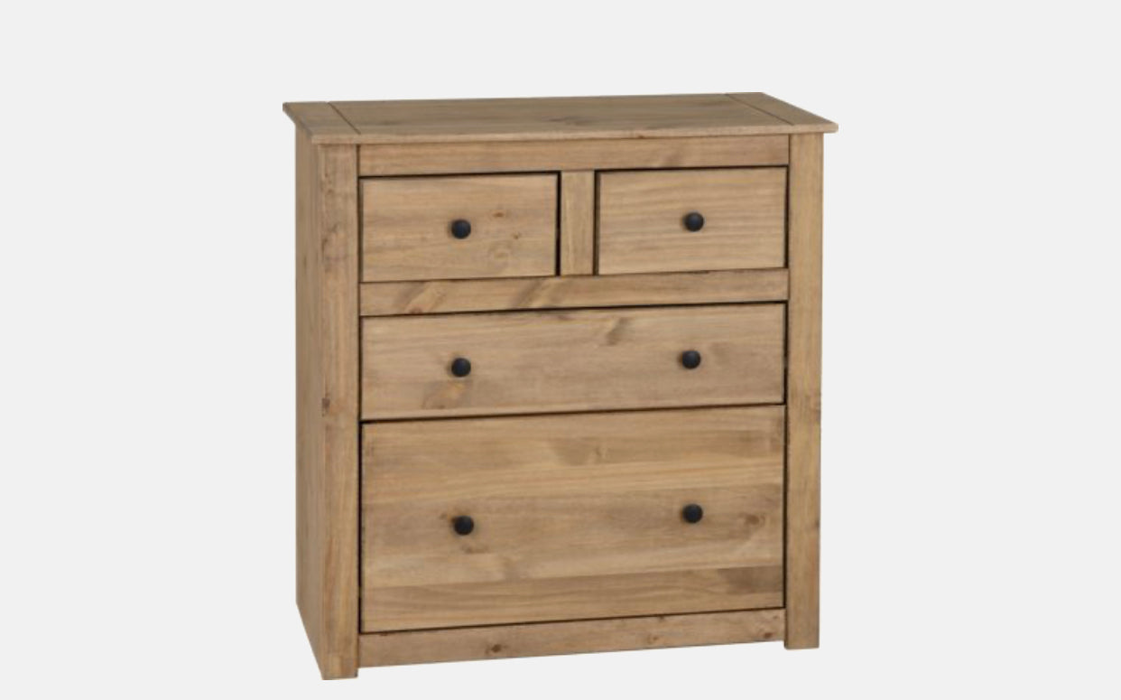 Panama 2+2 Drawer Chest - Natural Wax