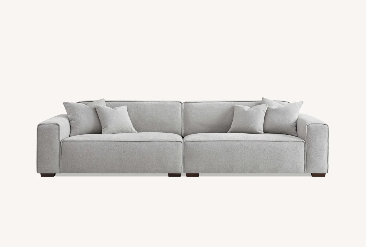 Aluxo Dakota 4 Seater With Chaise In Pebble Boucle