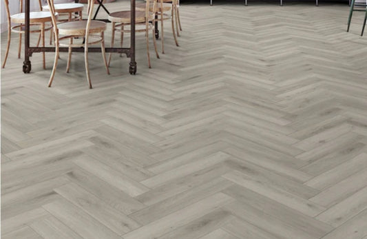 LIGHT LUXURY 12MM HERRINGBONE - CAPPUCCINO OAK