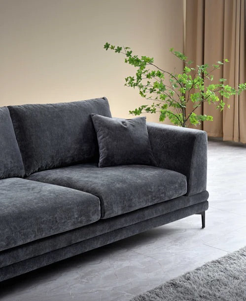 Aluxo Lennox Sofa Range In Steel Velvet