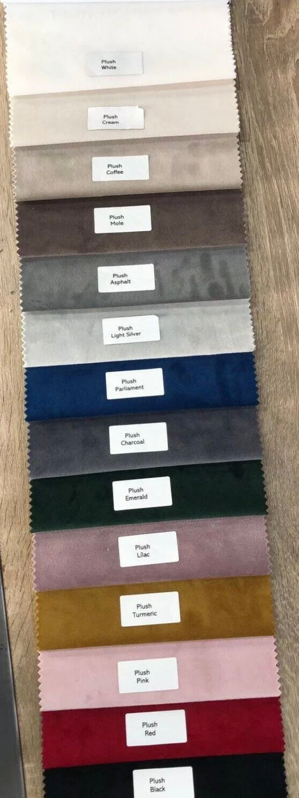 Plush & Crushed Velvet Colour Swatches