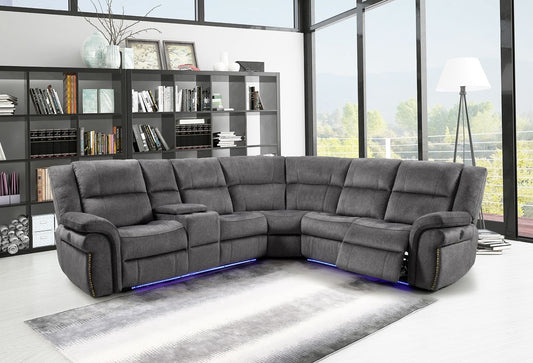 Berlin 5 Seater Fabric Electric Recliner Corner Sofa