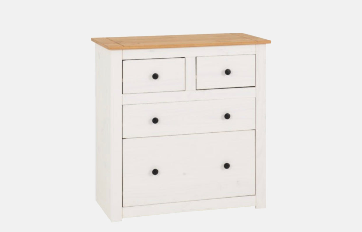 Panama 2+2 Chest Drawers - White