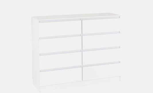 Malvern 8 Drawer Chest - White