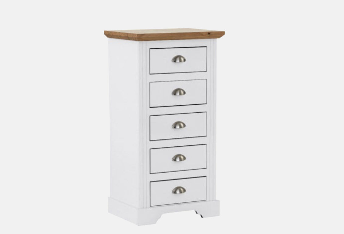 Toledo 5 Drawer Chest - White