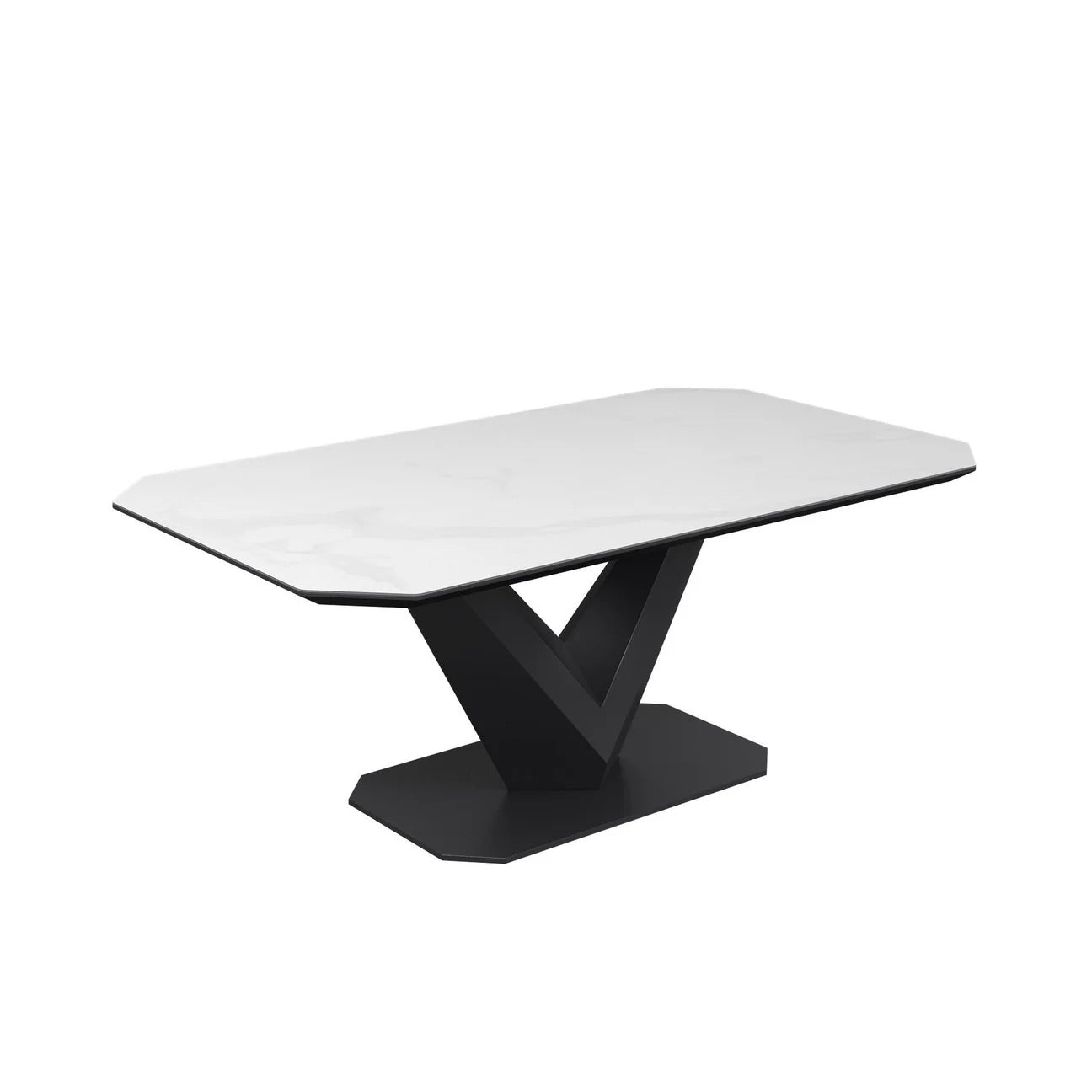 Vizarri Matte White Ceramic Coffee Table