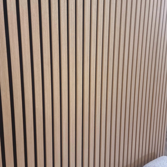 Real Wood Acoustic Slatted Wall Panels Light Oak