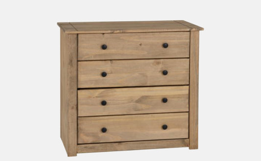 Panama 4 Drawer Chest - Natural Wax