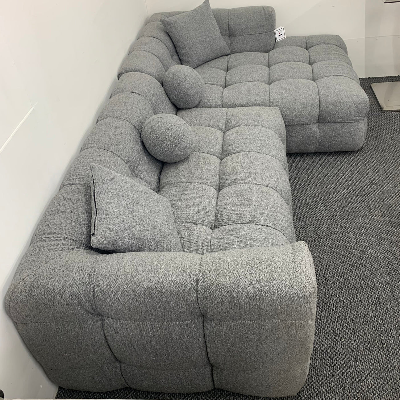 Bubble Boucle Grey Corner Sofa