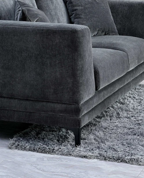 Aluxo Lennox Sofa Range In Steel Velvet