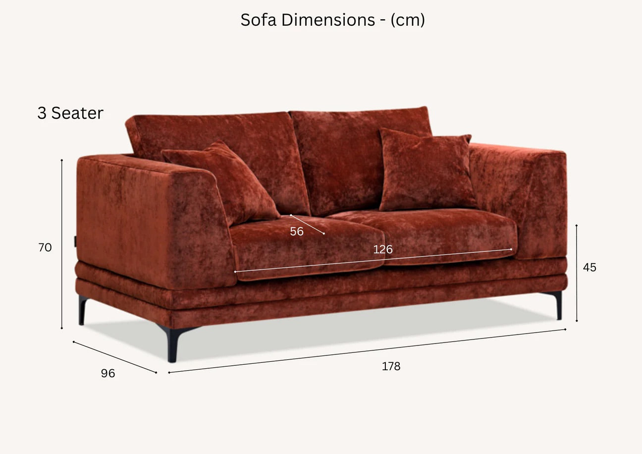 Aluxo Lennox Sofa Range In Rust Velvet