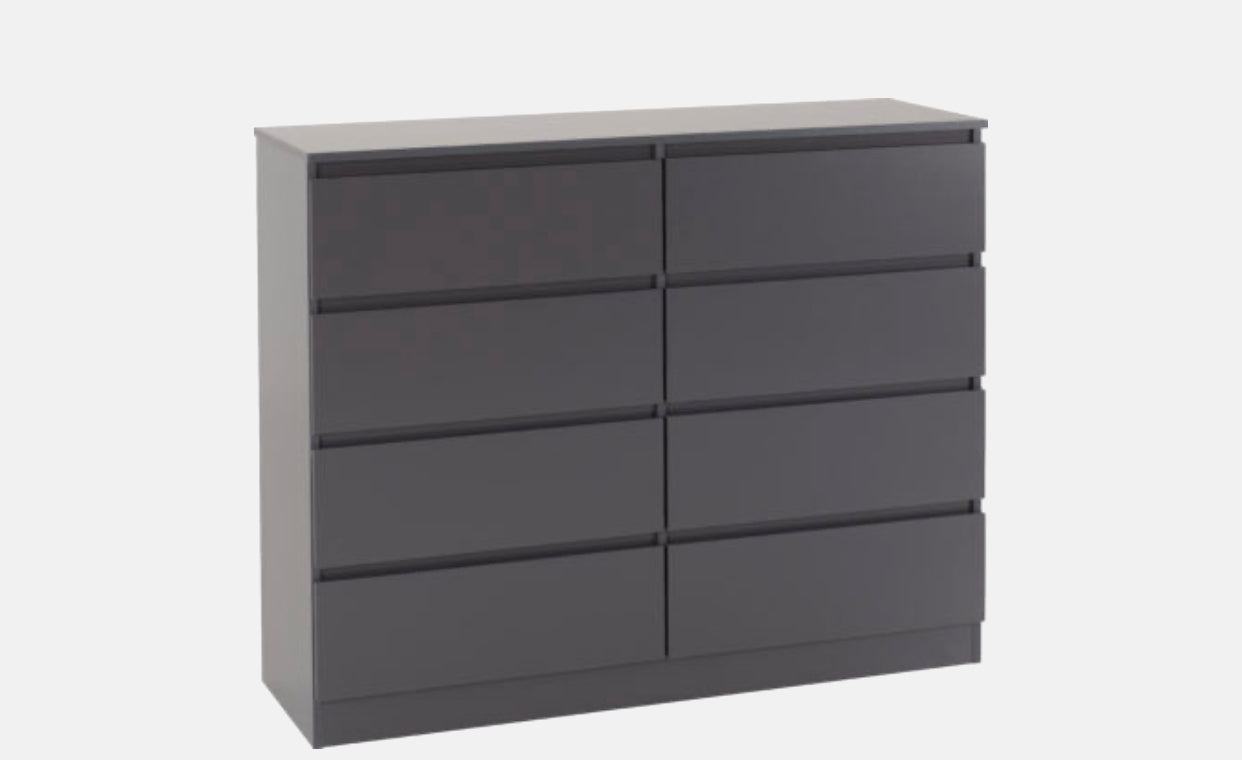 Malvern 8 Drawer Chest - Grey