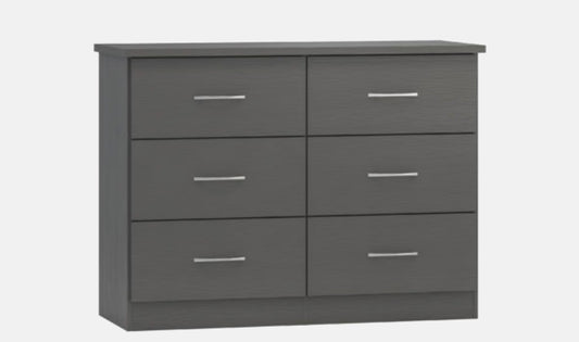 Nevada 6 Drawer Chest - Grey Effect