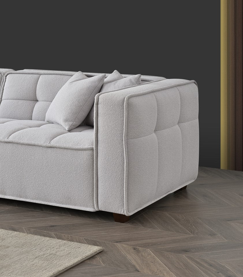 Aluxo Murray Sofa Range in Putty Boucle Fabric