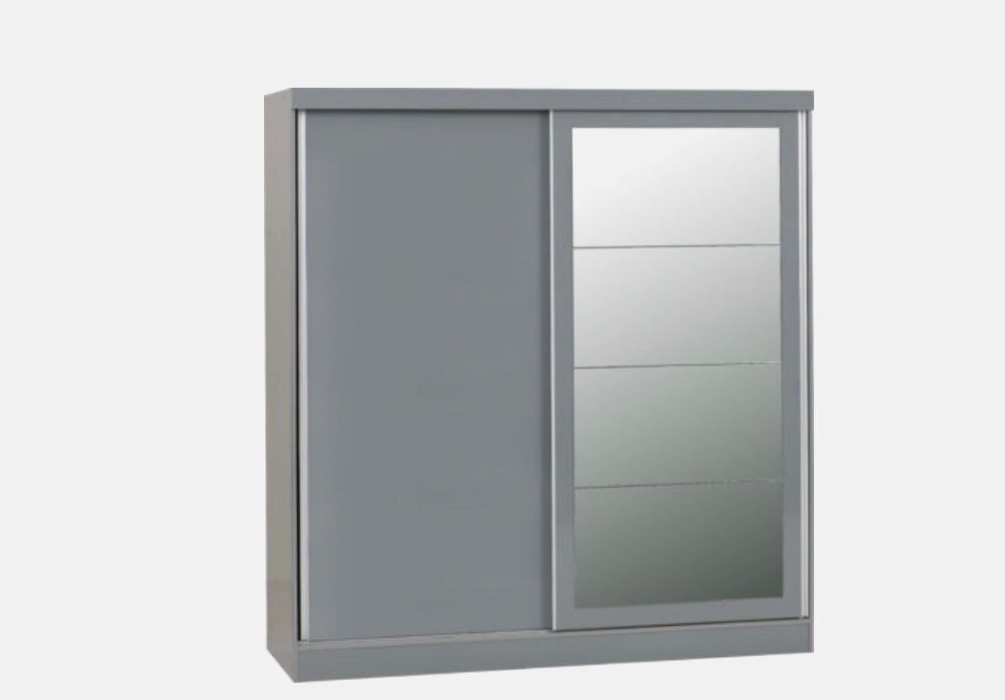 Nevada 2 Door Sliding Wardrobe - Grey Gloss