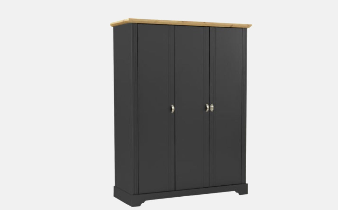 Toledo 3 Door Wardrobe - Dark Grey