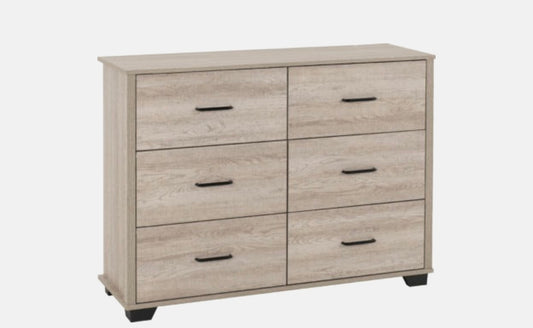 Oliver 6 Drawer Chest Light Oak