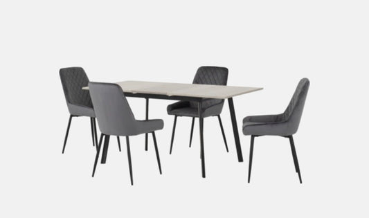 Avery Extending Dining Set with Avery Grey Chairs