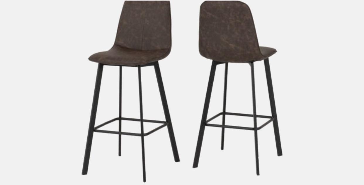 Quebec Brown Leather Bar Stool