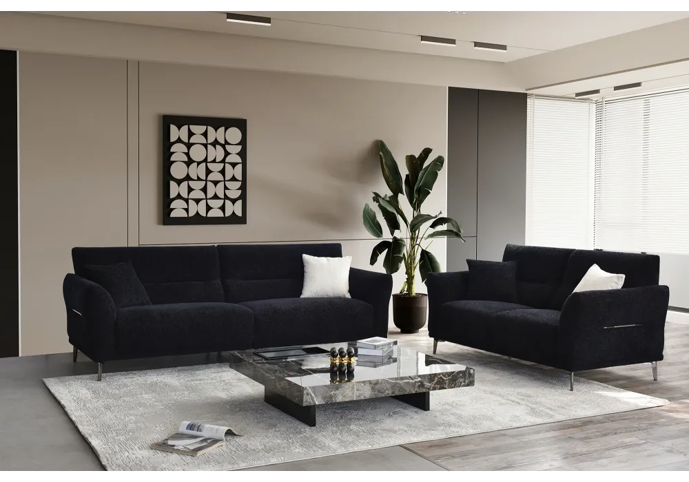 Albany Sofa Range  4 Seater - Black