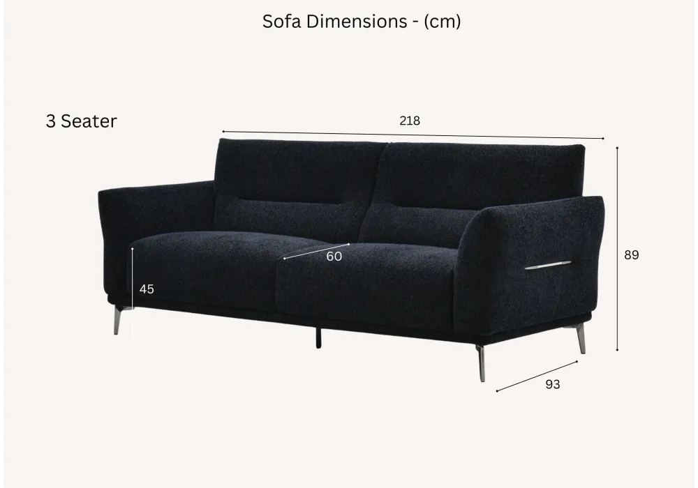 Albany Sofa Range  4 Seater - Black