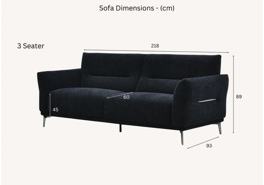 Albany Sofa Range  4 Seater - Black