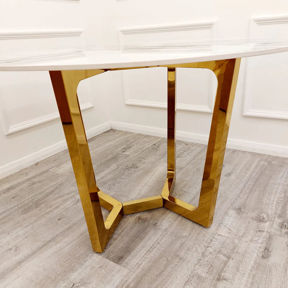 Lucien 1.2m Round Gold Dining Table