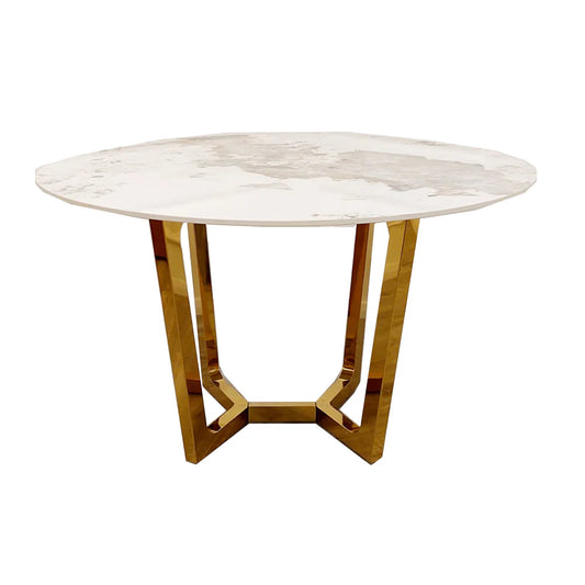 Lucien 1.2m Round Gold Dining Table