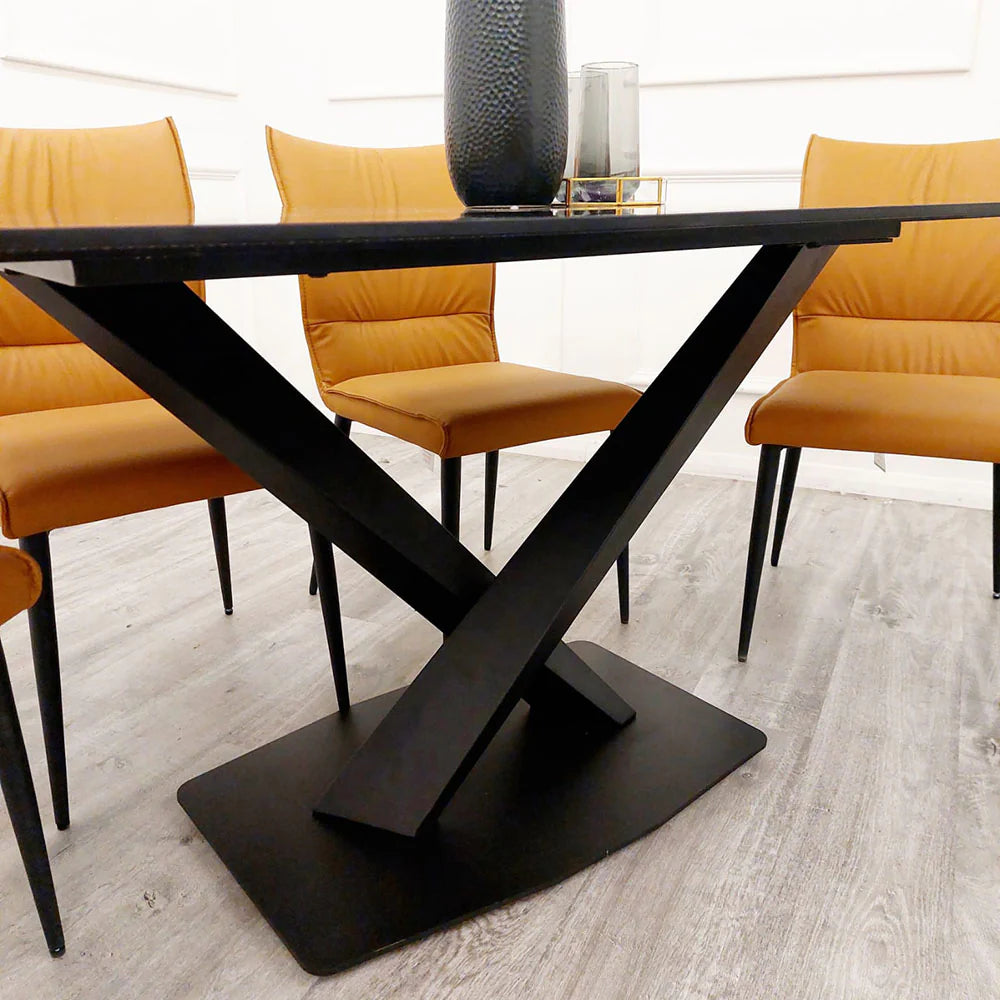 Apollo 1.6m Black Dining Table