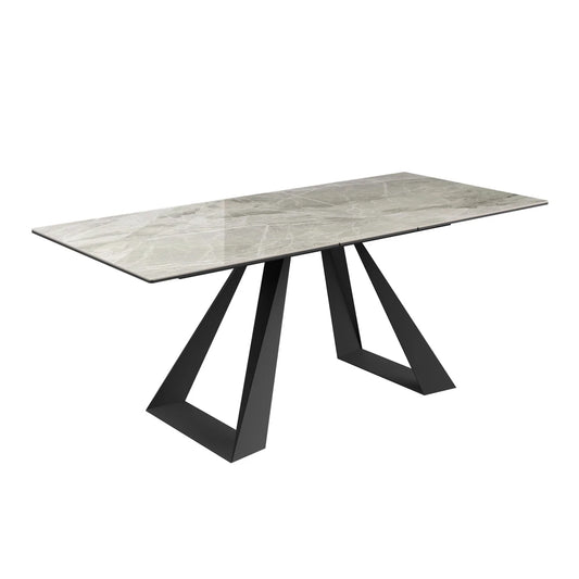 Lavante 160-200cm Grey Gloss Ceramic Auto-rise Extending Dining Table