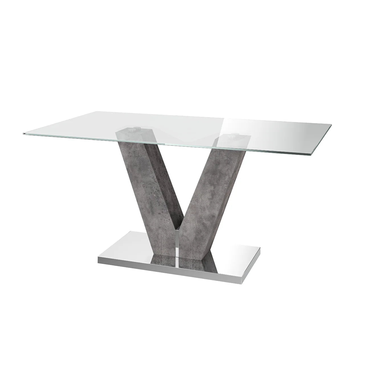 Dolce 160cm Clear Glass Dining Table