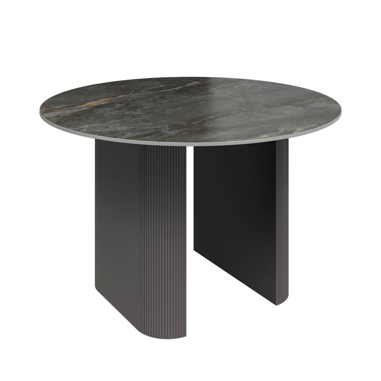 Cartier 120cm Round Gloss Grey Ceramic Dining Table