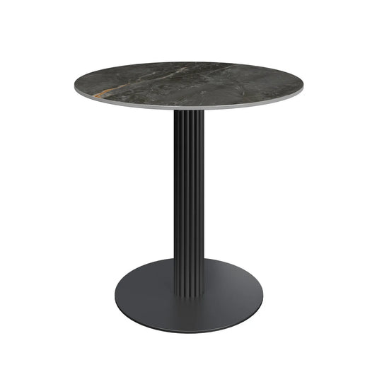 Cartier 80cm Round Gloss Grey Ceramic Dining Table