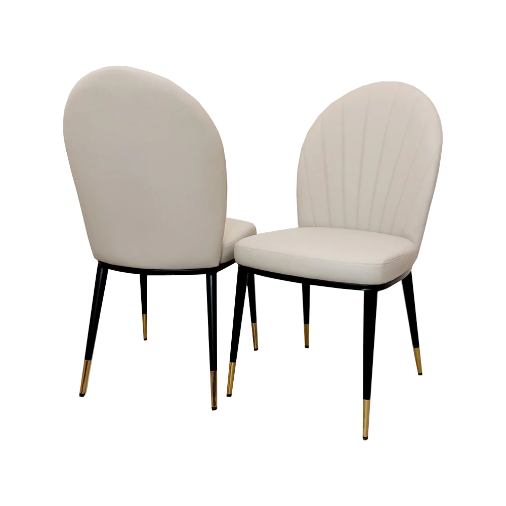 Etta Beige Leather Dining Chair